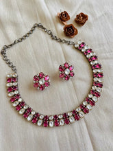 Handcrafted Victorian Polki Necklace with Semi-Precious Stones and Copper Accents-Short Necklace Sets