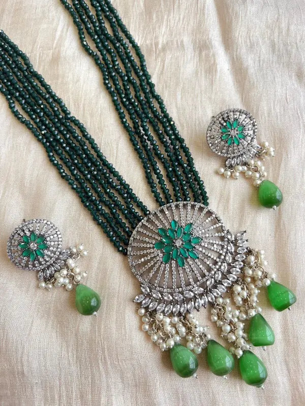 Elegant Polki Handcrafted Necklace-Long Necklace Sets