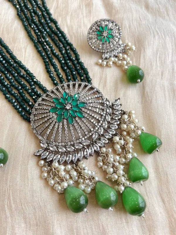 Elegant Polki Handcrafted Necklace-Long Necklace Sets