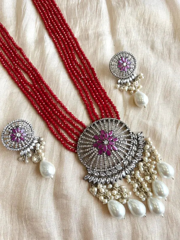 Elegant Polki Handcrafted Necklace-Long Necklace Sets