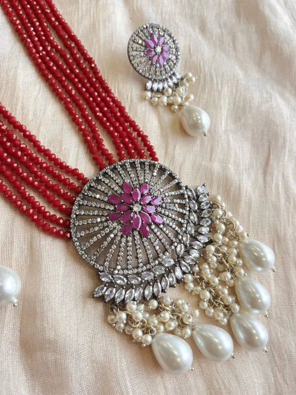 Elegant Polki Handcrafted Necklace-Long Necklace Sets