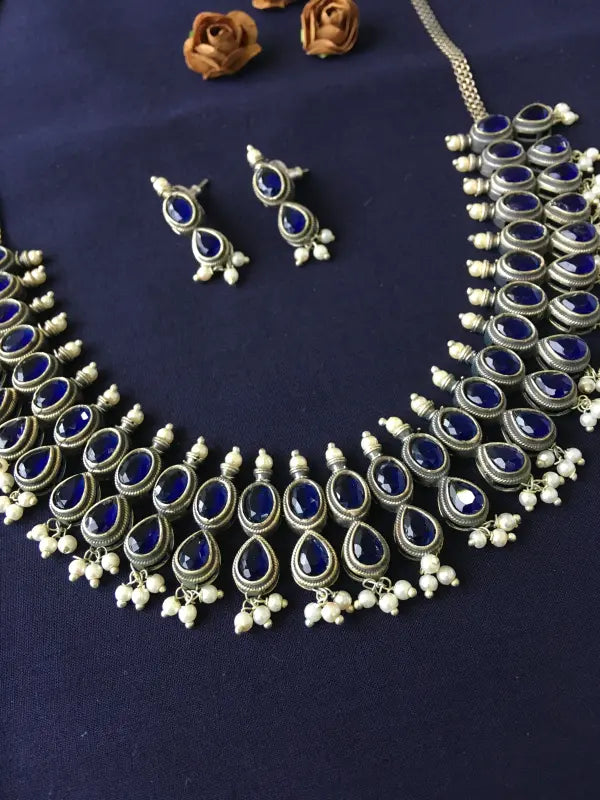Handcrafted Matte Brass & Semi-Precious Stone Pendant – Bold Elegance-Short Necklace Sets