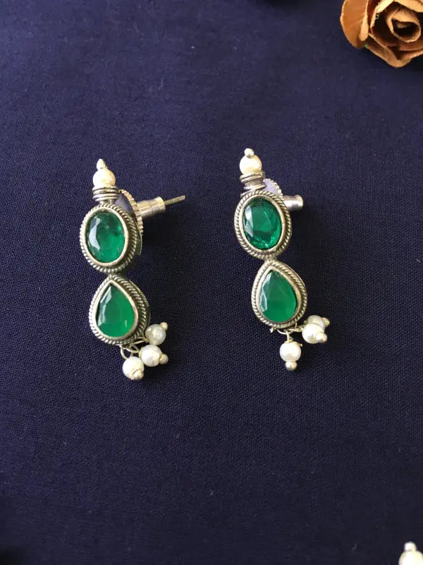 Handcrafted Matte Brass & Semi-Precious Stone Pendant – Bold Elegance-Short Necklace Sets