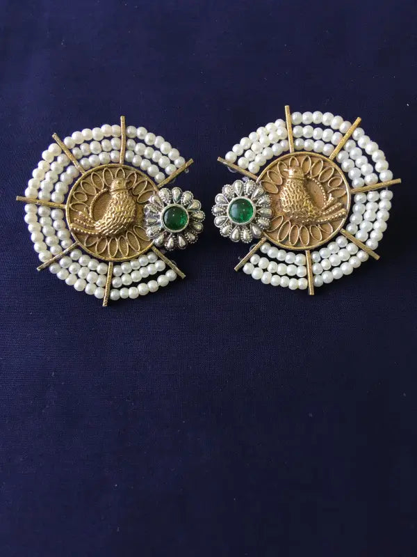 Multi-Colored Dual Tone Pachi Kundan Handcrafted Necklace-Short Necklace Sets