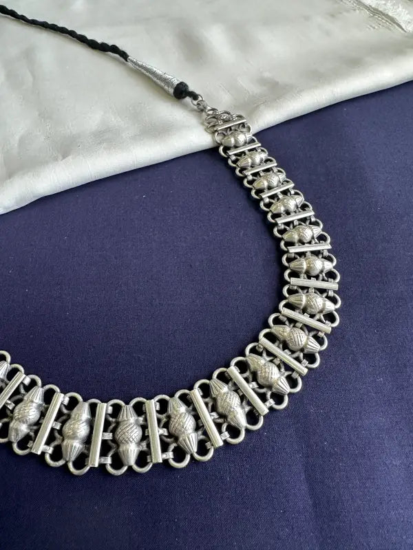 Handcrafted Shiny Silver Brass Pendant-Short Necklaces