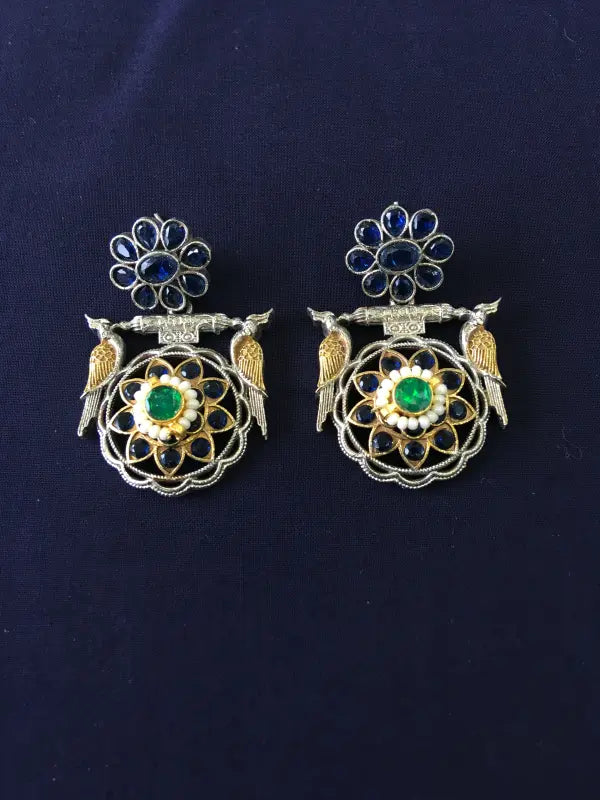 Handcrafted Pachi Kundan Necklace with Brass, Glass, Semi-Precious Stones, and Beads-Long Necklace Sets