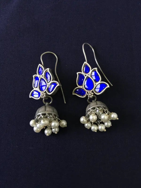 Handcrafted Dual-Tone Blue Necklace with Puwai and Beadwork-Long Necklace Sets