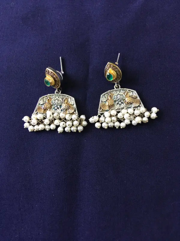 Handcrafted Dual Tone Pachi Kundan Necklace – Glass Stone, Brass, Semi-Precious Stone & Bead -Long Necklace Sets