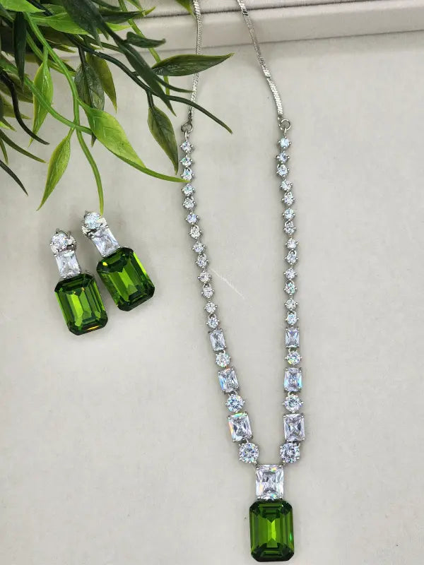 Handcrafted Glass Stone Jewelry with Copper Alloy - Necklace Set