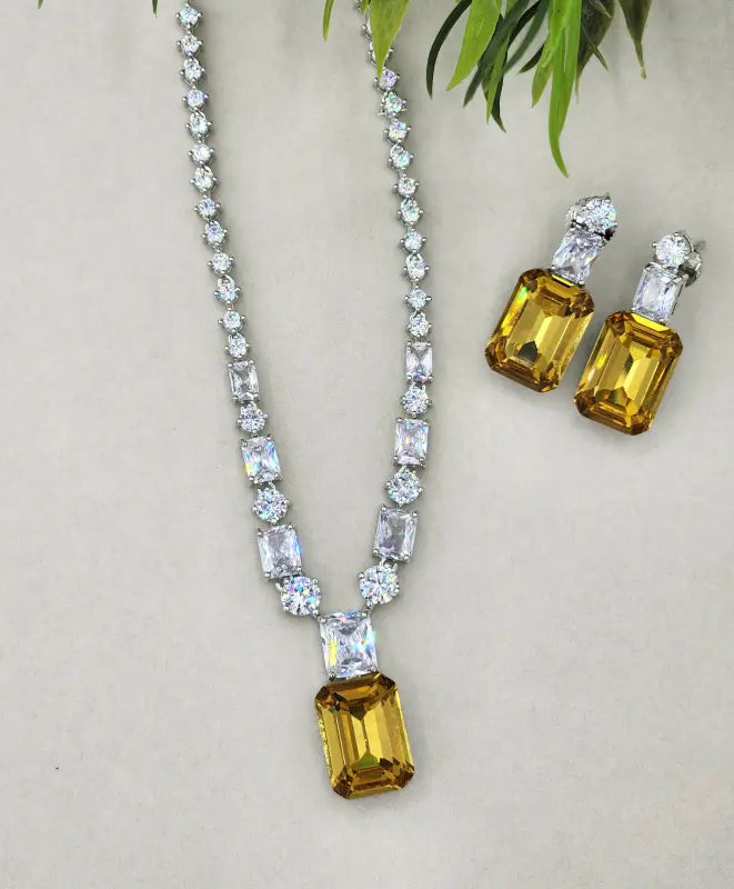 Handcrafted Glass Stone Jewelry with Copper Alloy - Necklace Set
