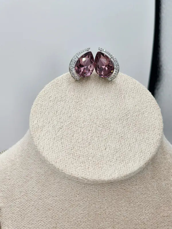 Handcrafted Brown Jewelry with Cubic Zirconia and Glass Stone – Shiny Tone Elegance - Necklace Set