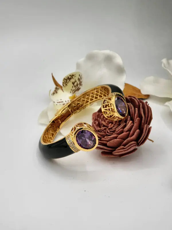 Handcrafted Victorian Jewelry with Semi-Precious Stones & Cubic Zirconia - Bracelet