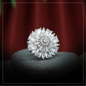 Handcrafted Ethnic Ring with Precious, Semi-Precious and Glass Stones-Ring