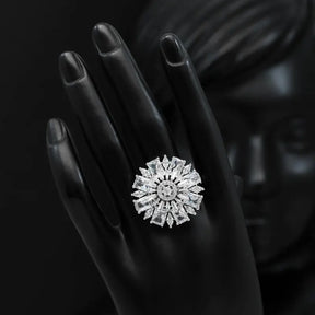 Handcrafted Ethnic Ring with Precious, Semi-Precious and Glass Stones-Ring