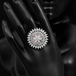Handcrafted Ethnic Ring with Precious, Semi-Precious and Glass Stones-Ring