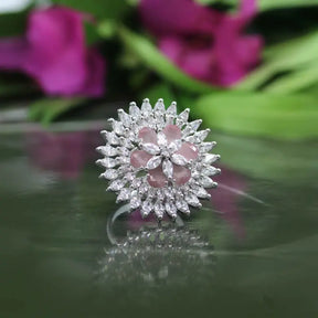 Handcrafted Ethnic Ring with Precious, Semi-Precious and Glass Stones-Ring