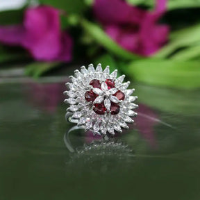 Handcrafted Ethnic Ring with Precious, Semi-Precious and Glass Stones-Ring