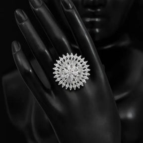 Handcrafted Ethnic Ring with Precious, Semi-Precious and Glass Stones-Ring