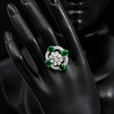 Handcrafted Ethnic Ring with Precious and Semi-Precious Stones-Ring