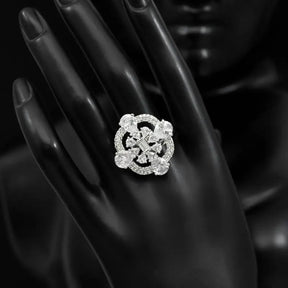 Handcrafted Ethnic Ring with Precious and Semi-Precious Stones-Ring