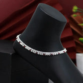 Elegant Red Handcrafted Anklet with Precious Stones and Rhinestone Embellishments-Anklet