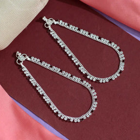 Elegant Red Handcrafted Anklet with Precious Stones and Rhinestone Embellishments-Anklet