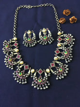 Pachi Kundan Necklace with Semi-Precious Stones and Beadwork-Regular Necklace Sets