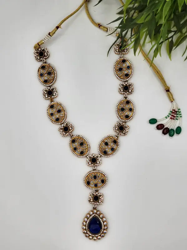 Handcrafted Jewelry with Mother of Pearls, Semi-Precious Stones & Cubic Zirconia- Necklace Set